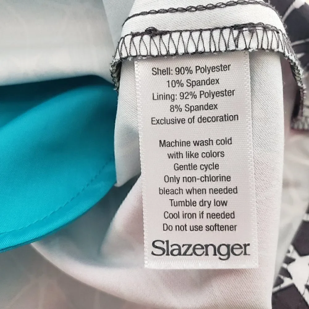 Slazenger Golf Skort Size 2 Geometric Teal Blue Yellow Pink Built In Short Skirt
